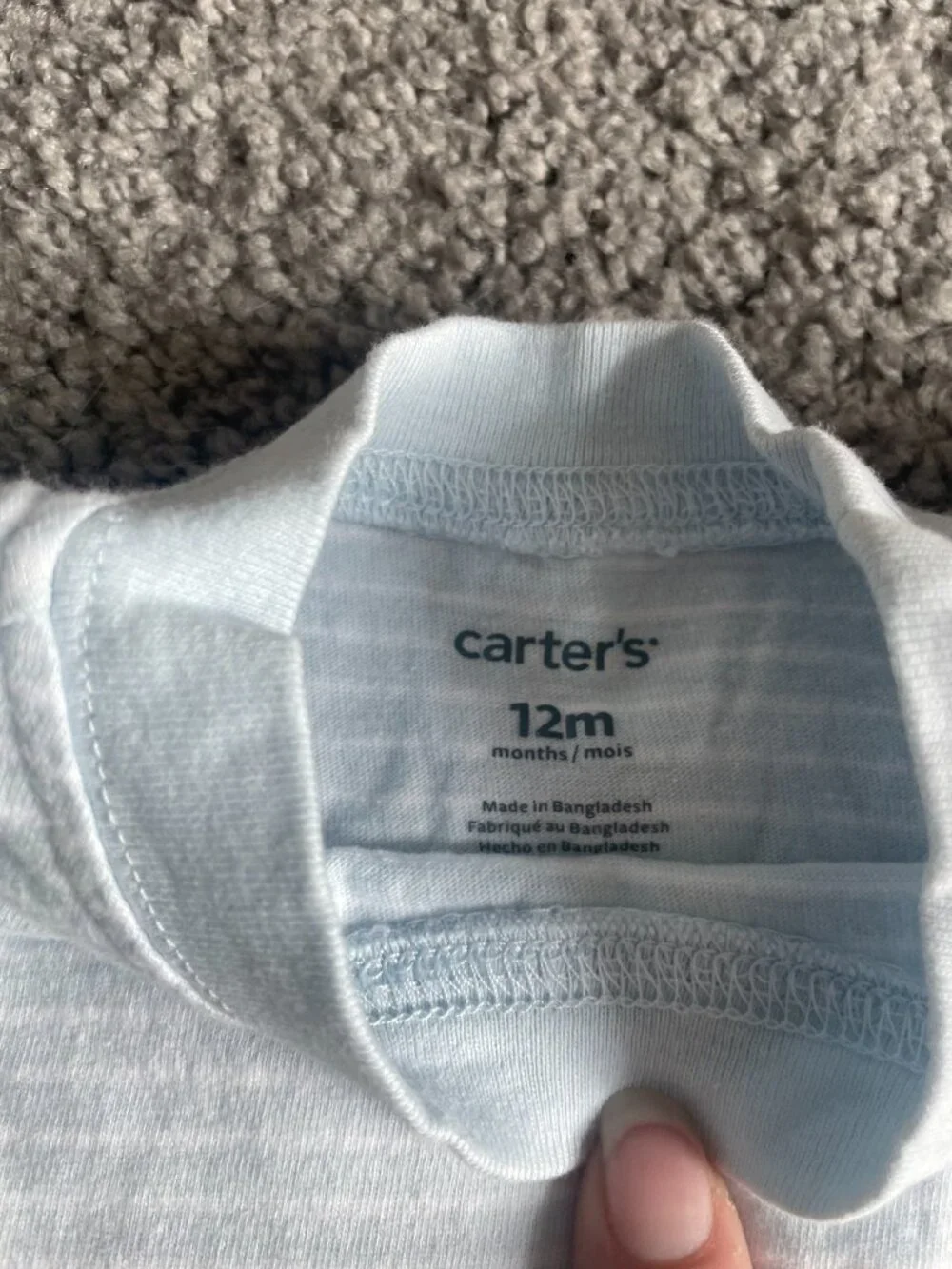 Baby Boy 12m Shirt Bundle | Old Navy & Carter's Blue/Gray Tops Summer Casual